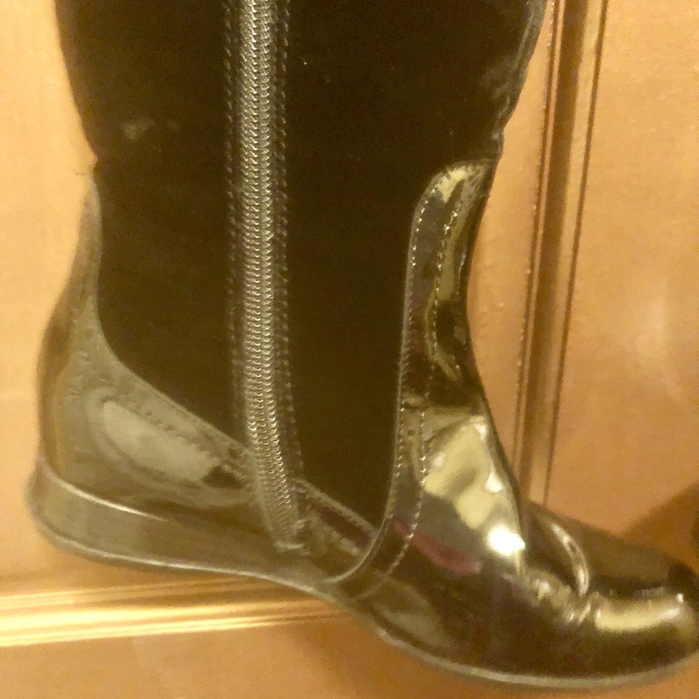 Botticelli Black Patent Leather Low Wedge Boots 35 - Picture 6 of 12